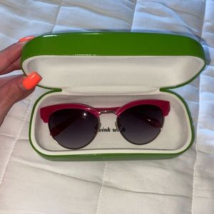 Pink Kate Spade cat eye sunglasses